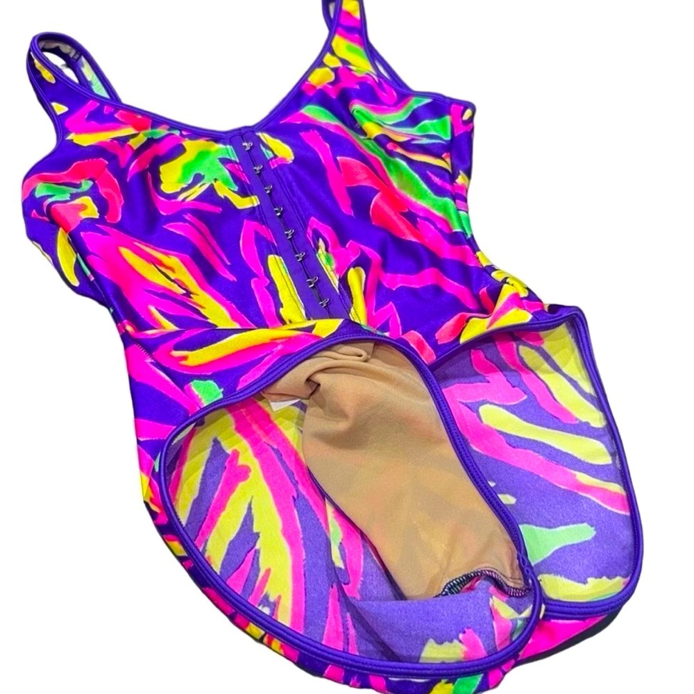 Vintage La Blanca 90s Miami Vice Barbie Neon One Piece Swimsuit - Picture 10 of 16